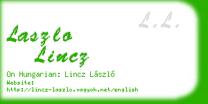 laszlo lincz business card